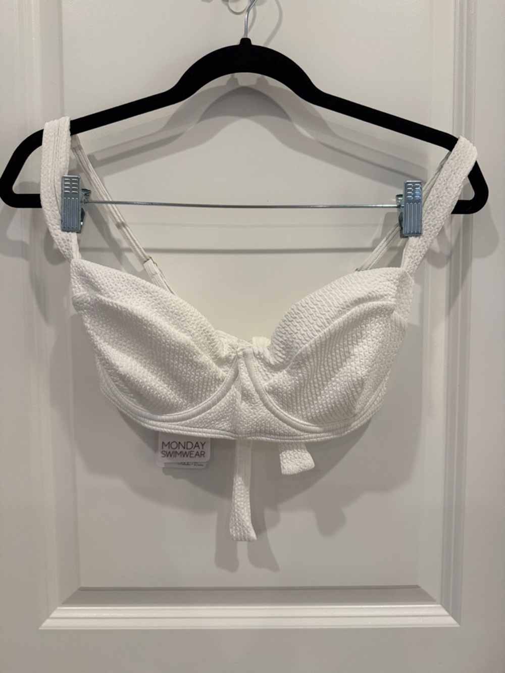Monday Swimwear White Crinkle Clovelly Underwire Bikini Top